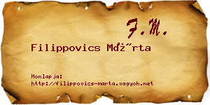 Filippovics Márta névjegykártya